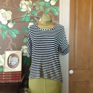 THE LIMITED Navy Striped Knit Sweater Top Size XS